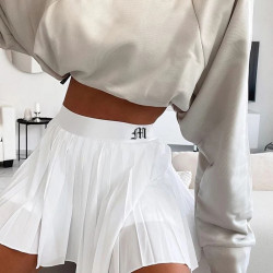 Sexy falda tablillas blanca...