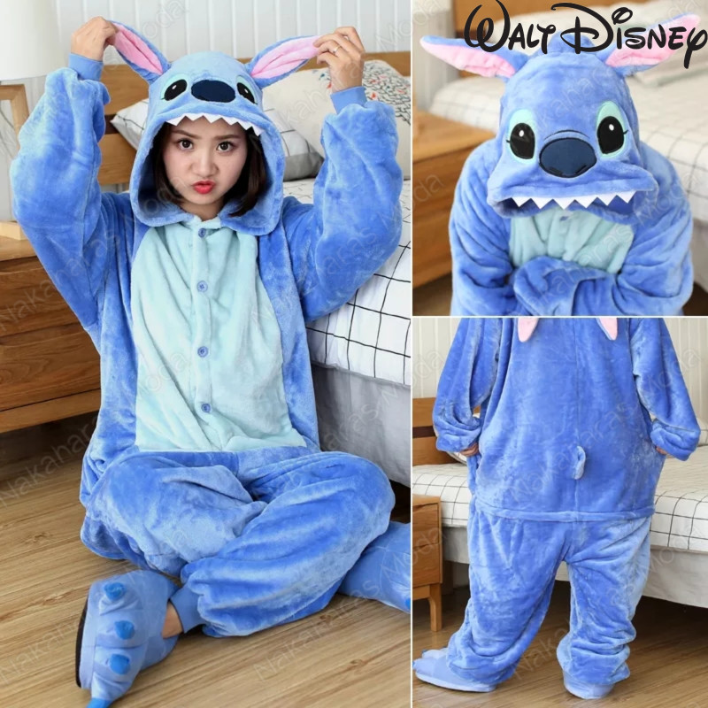 Kigurumi O Disfraz, Pijama Stitch Color Azul Suave Y Térmica