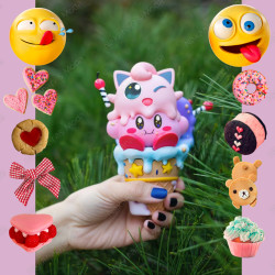 Figura Kirby y Clefairy helado