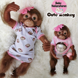 Muñeca bebé reborn mono