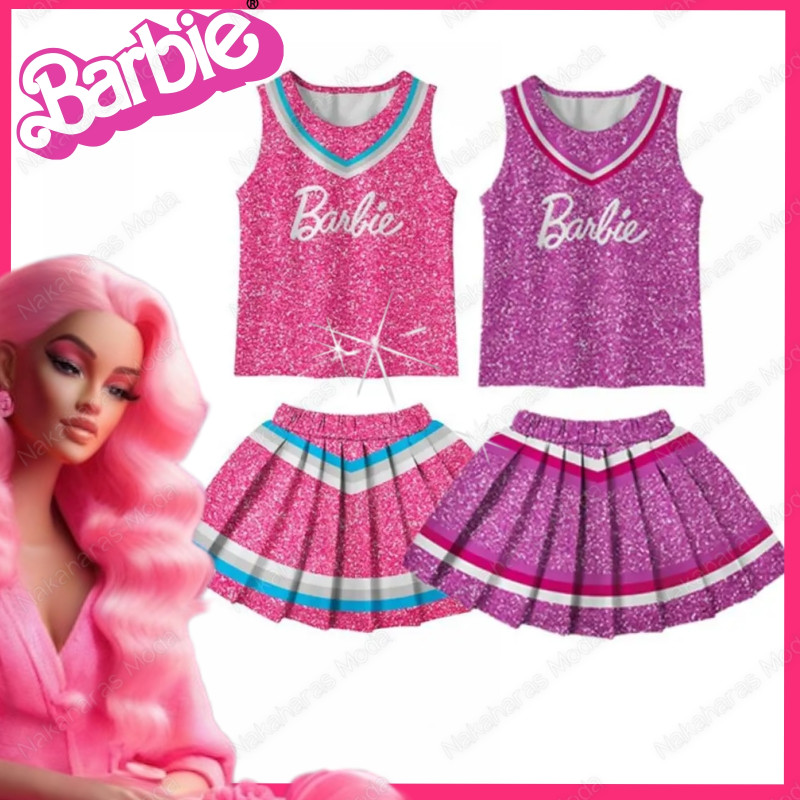 Disfraz de Barbie animadora para niña